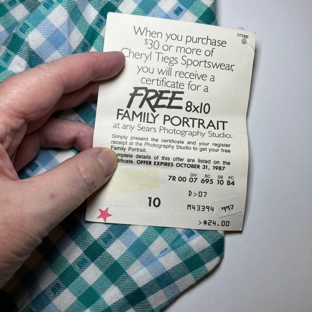 1980s Deadstock NWT Vintage Cheryl Tiegs Button-Down Shirt Size 10 Sears USA - Picture 5 of 12